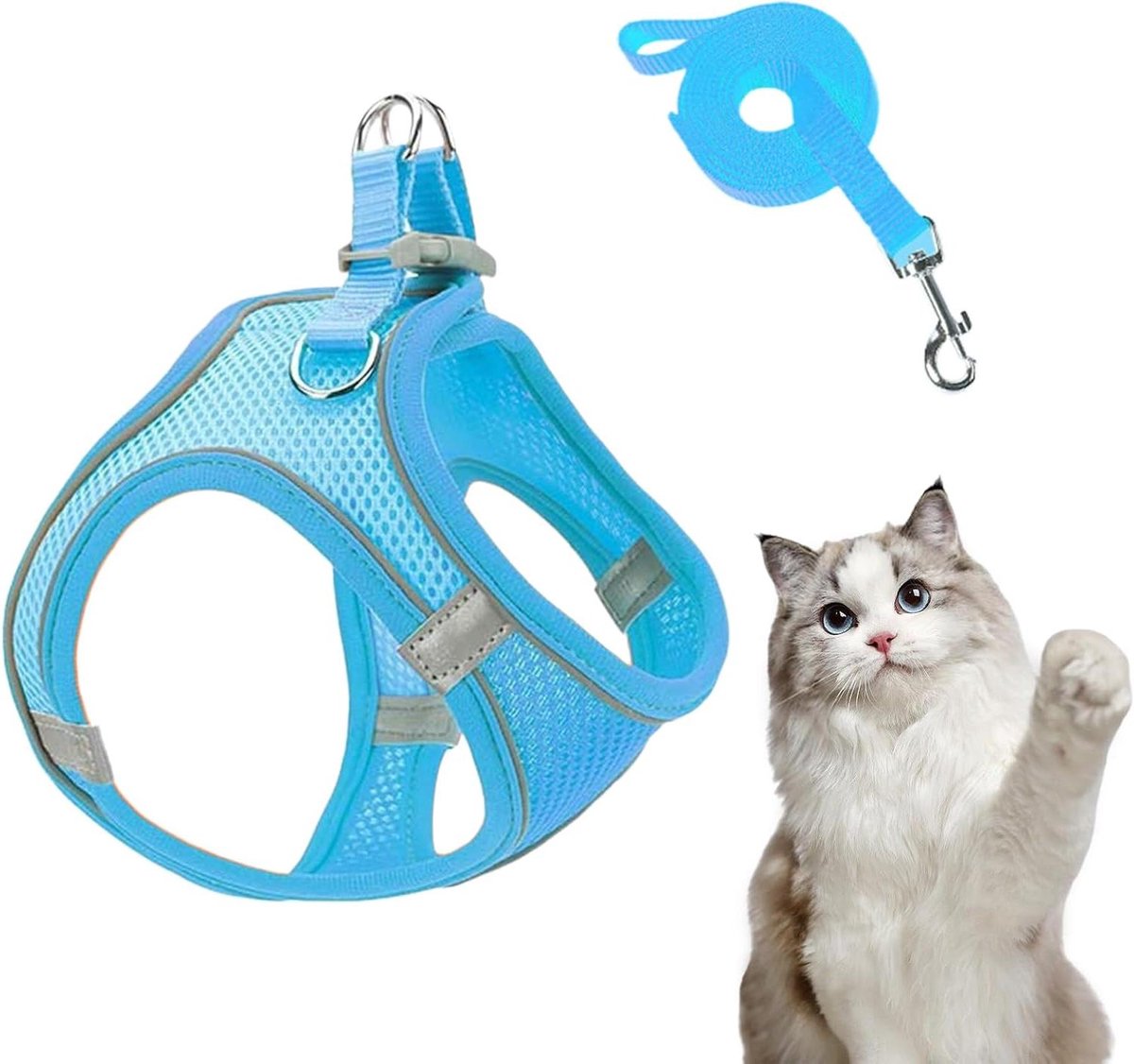 Honden Tuigje en Lijn - Harnas Hond Puppy Set - Wandelen en Training - Ontsnappingsvrij Ontwerp - XXS tot XS