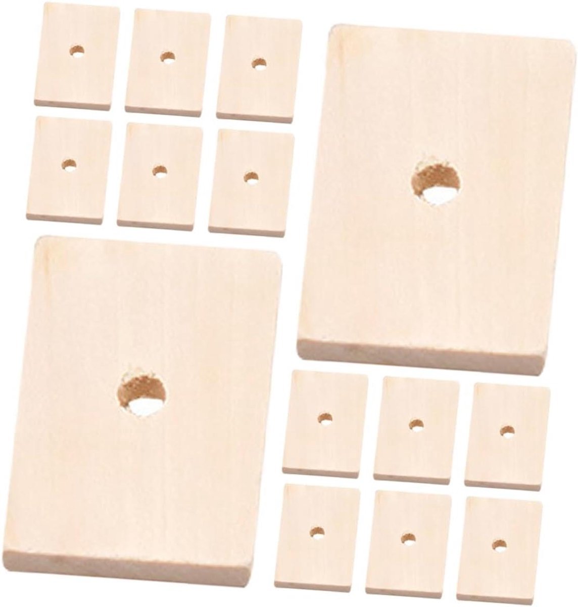 Papegaaienspeelgoed Houten Blokken - Vogelkauwspeelgoed Knaagspeelgoed - Snavelonderhoud Bevorderen - Natuurlijk Knaagmateriaal - 5 x 3.5 x 1.2 cm - Beige