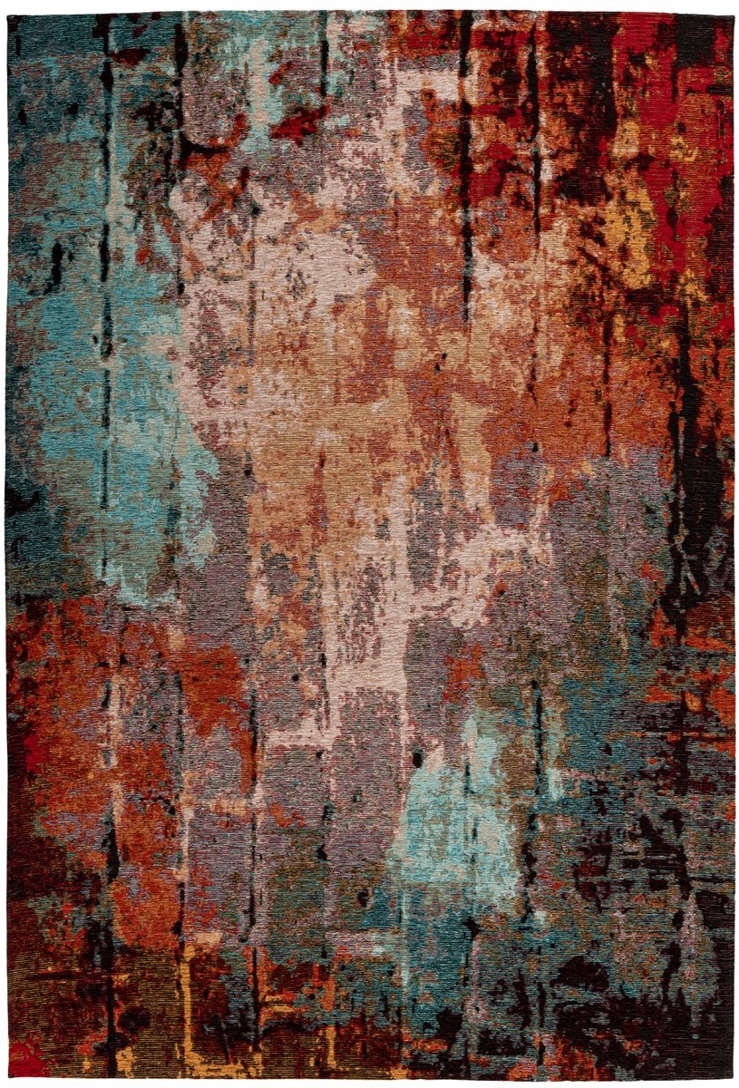 Padiro laagpolig vloerkleed 80 x 150 cm - crème / meerkleurig - vintage patroon - geschikt voor vloerverwarming - van modacryl en katoen en polyester