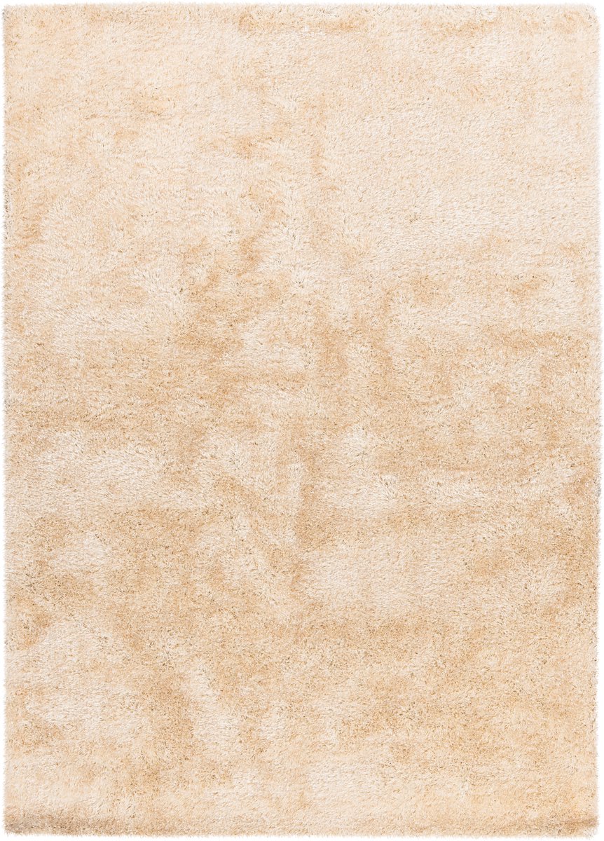 Padiro hoogpolig vloerkleed 200 x 200 cm - crème - modern effen design - geschikt voor vloerverwarming - van polyester