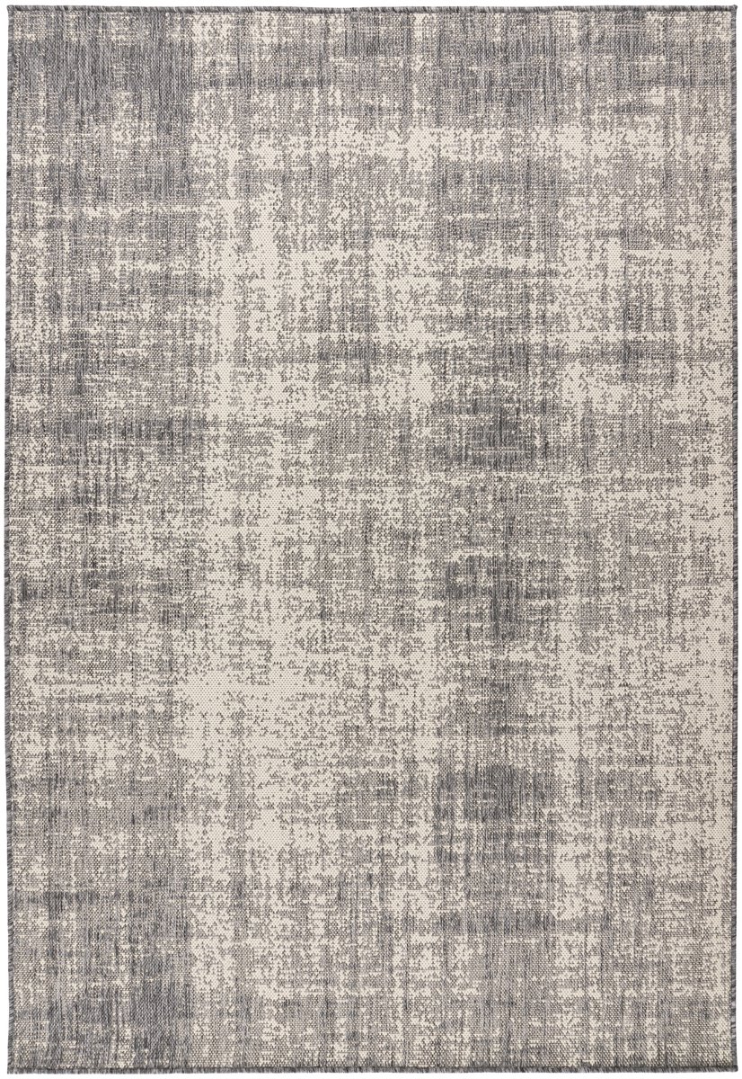 Padiro laagpolig vloerkleed 120 x 170 cm - zilver - modern effen design - voor binnen en buiten - geschikt voor vloerverwarming - van polypropyleen