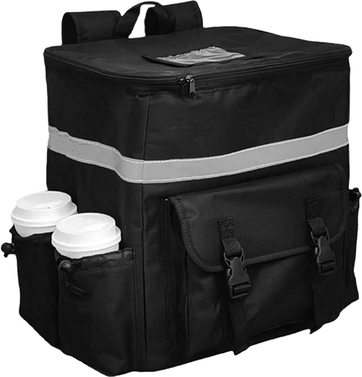 Voedselbezorgrugzak - Isolatie tas - Eten vervoeren - Waterdicht materiaal - 35 x 20 x 40 cm - Zwart