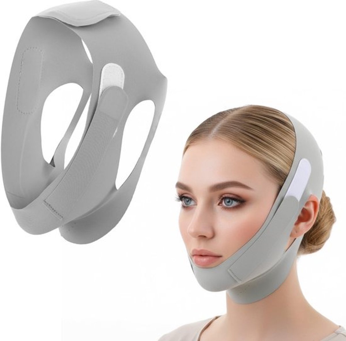 Gezichtsmasker V-lijn - Verstevigende Kinband - Dubbele Kin Verwijderaar - Ademend Polyester - 54 x 13,5 cm - Comfortabel Ontwerp - Gezichtsband