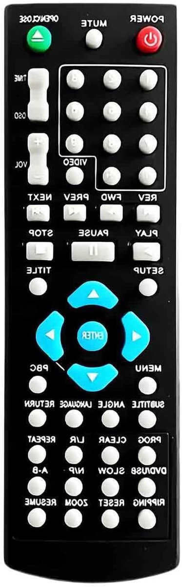 Afstandsbediening - Afstandsbediening DVD - Televisie Bediening - Geen Programmering Vereist - 1 Apparaat - Zwart