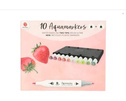 Decotime Aquamarkers met decotray - inkt op waterbasis - smalle / dikke punt - stapelbare bewaardoos - Twinmarkers - Waterstiften - Professioneel - Kleurstiften - Waterverf - Stiften