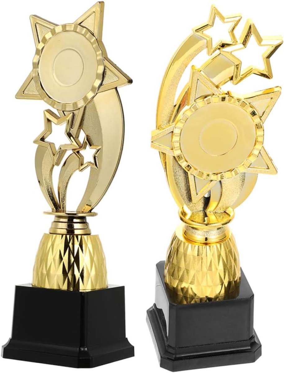 Pentagram Trofee - Ster Trofee Gouden Beker - Kinderen Belonen - Pentagram Vorm - 25 cm - Goud