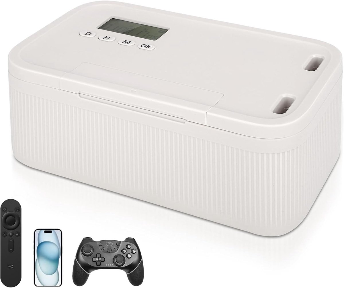 Telefoonkluis - Zwart - 23,9 x 13,1 x 9,6 cm - Afsluitbare Box met Timer voor Zelfbeheersing en Productiviteit