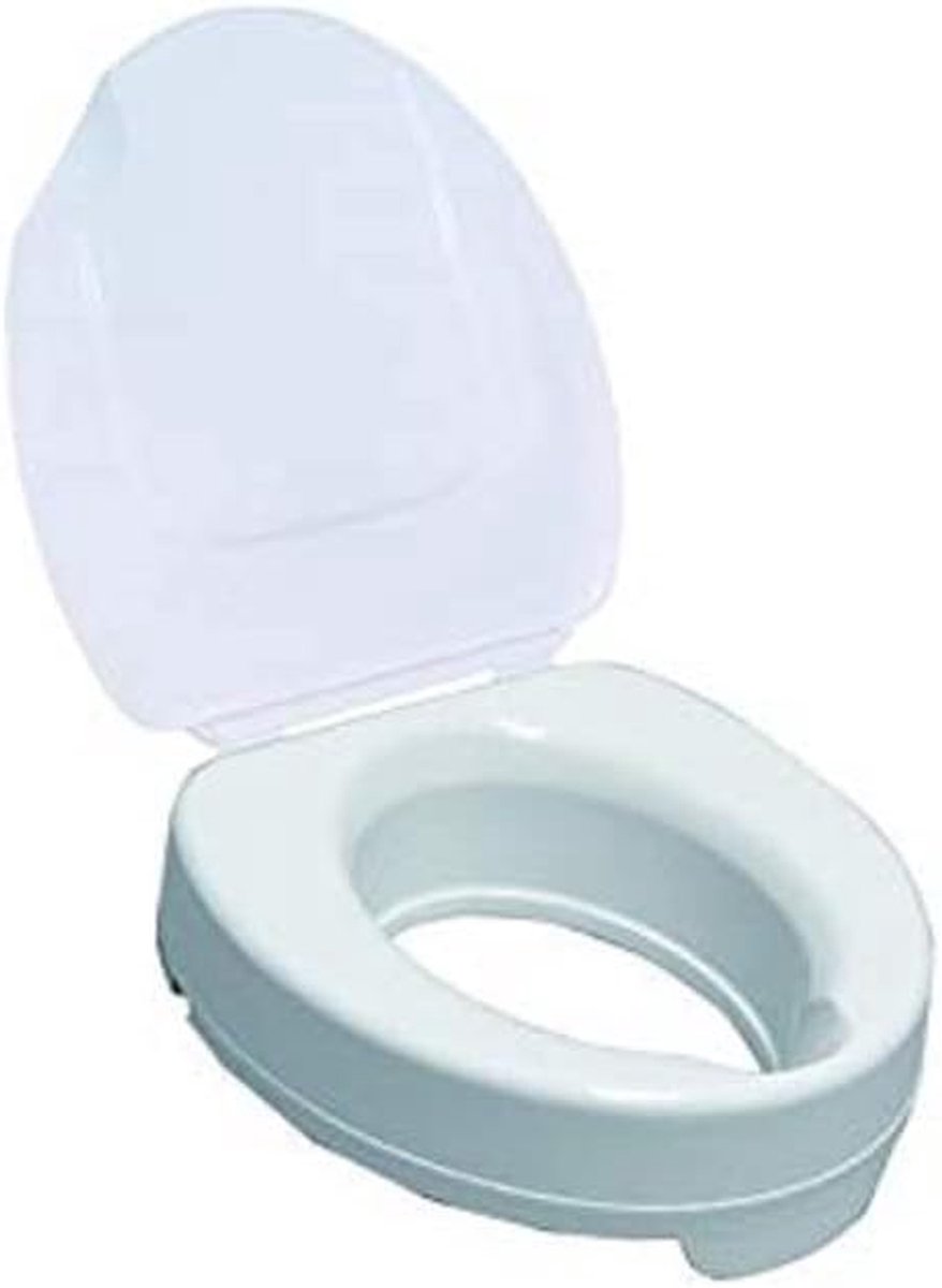 Toiletverhoger - Zitting met deksel - Comfortabel zitten - Montage zonder gereedschap - 146 cm hoog - Wit