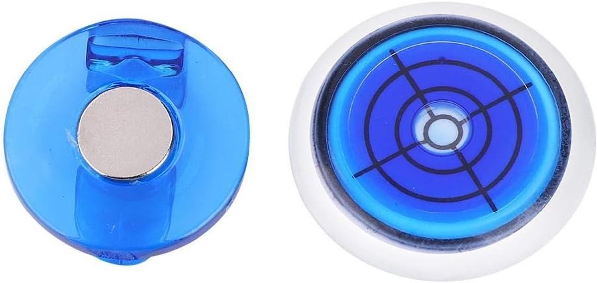 Golf Marker met Doelpatroon - Golfpet Clip en Niveau Golfbal Marker - Golfaccessoires voor Precisie en Stijl (Blauw)