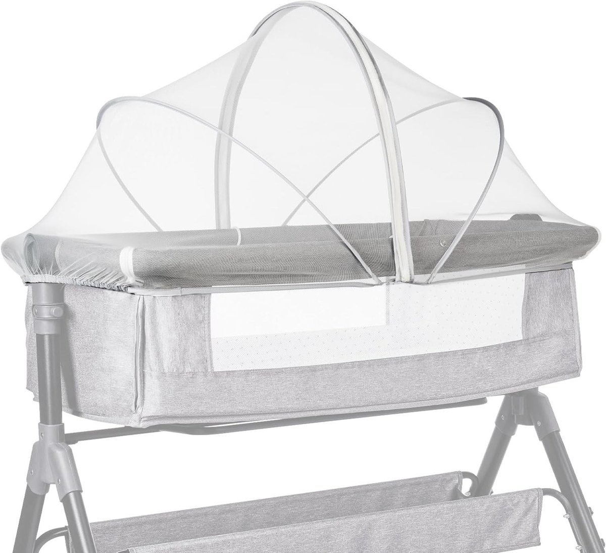 Klamboe 1 persoons - Wit - 65 x 110 cm - Polyester babybedmuggennet met ritssluiting - Voor kinderbedden