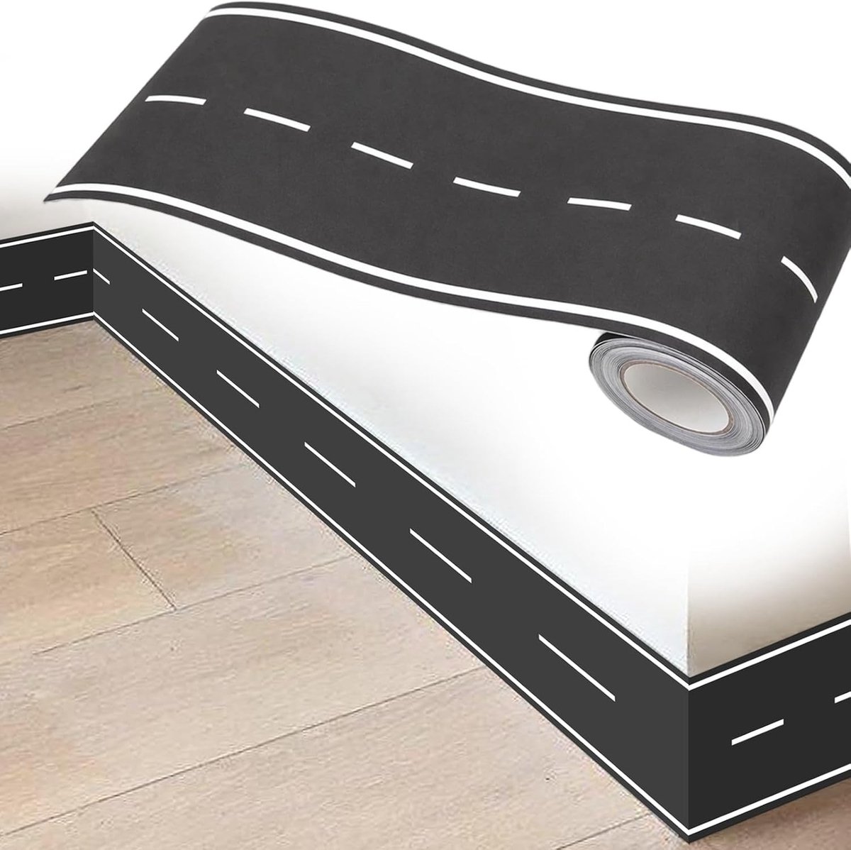 Zelfklevend wegplakband voor speelgoedauto's, afneembaar en zonder resten, ideaal voor kinderkamer en creatieve projecten (10 x 200 cm)