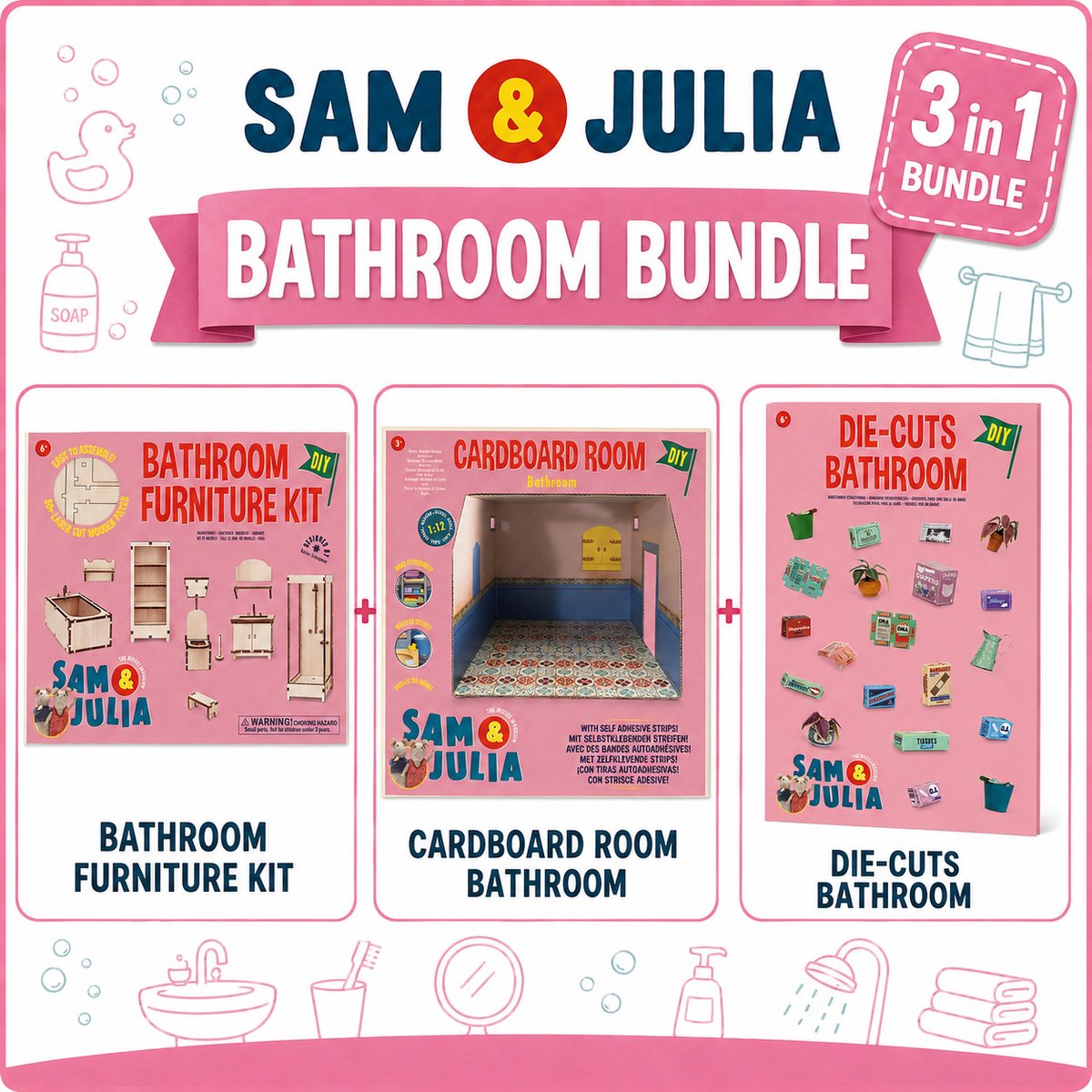 SAM AND JULIA DIY Kamer - Knutsel Je Eigen Badkamer - Bundelset