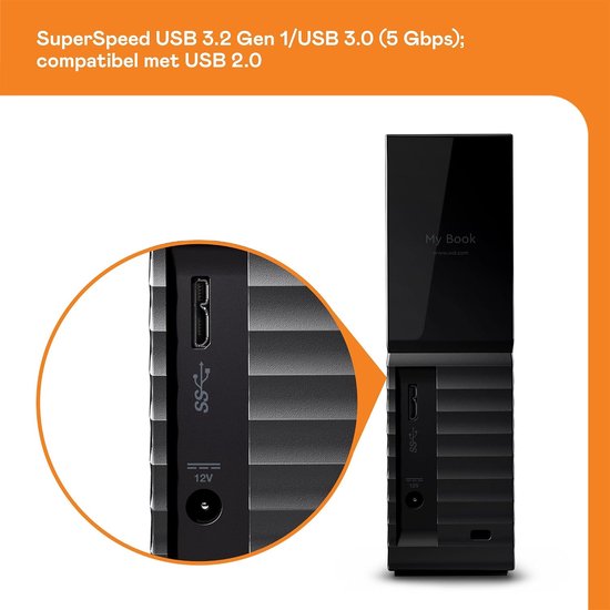 Externe Harde Schijf - Desktop Opslag - Bestanden Opslaan - Hardware Versleuteling - 14 TB - Zwart — afbeelding 3