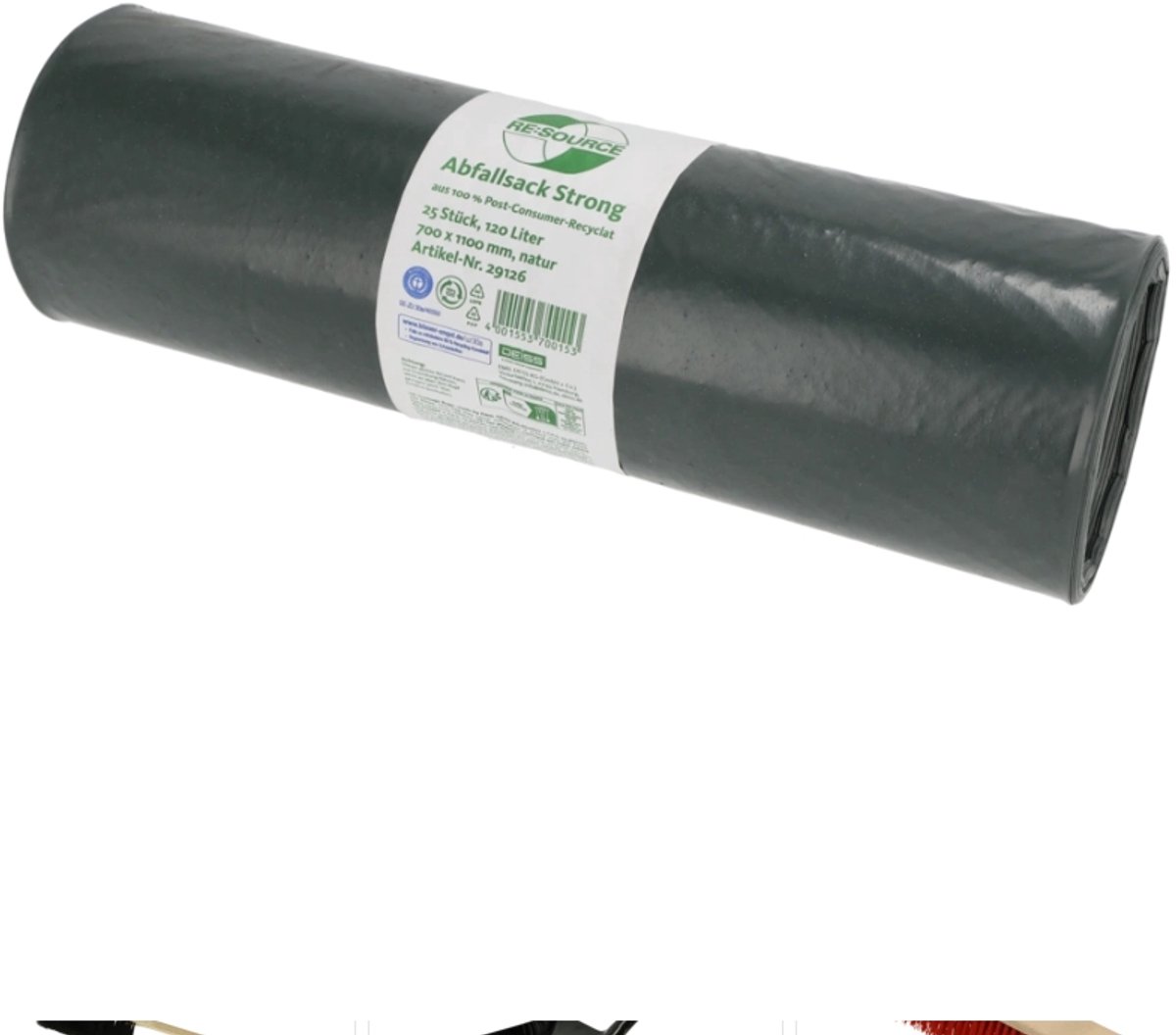 Deiss - Afvalzakken 120 liter -25 stuks -100% gerecycled LDPE-