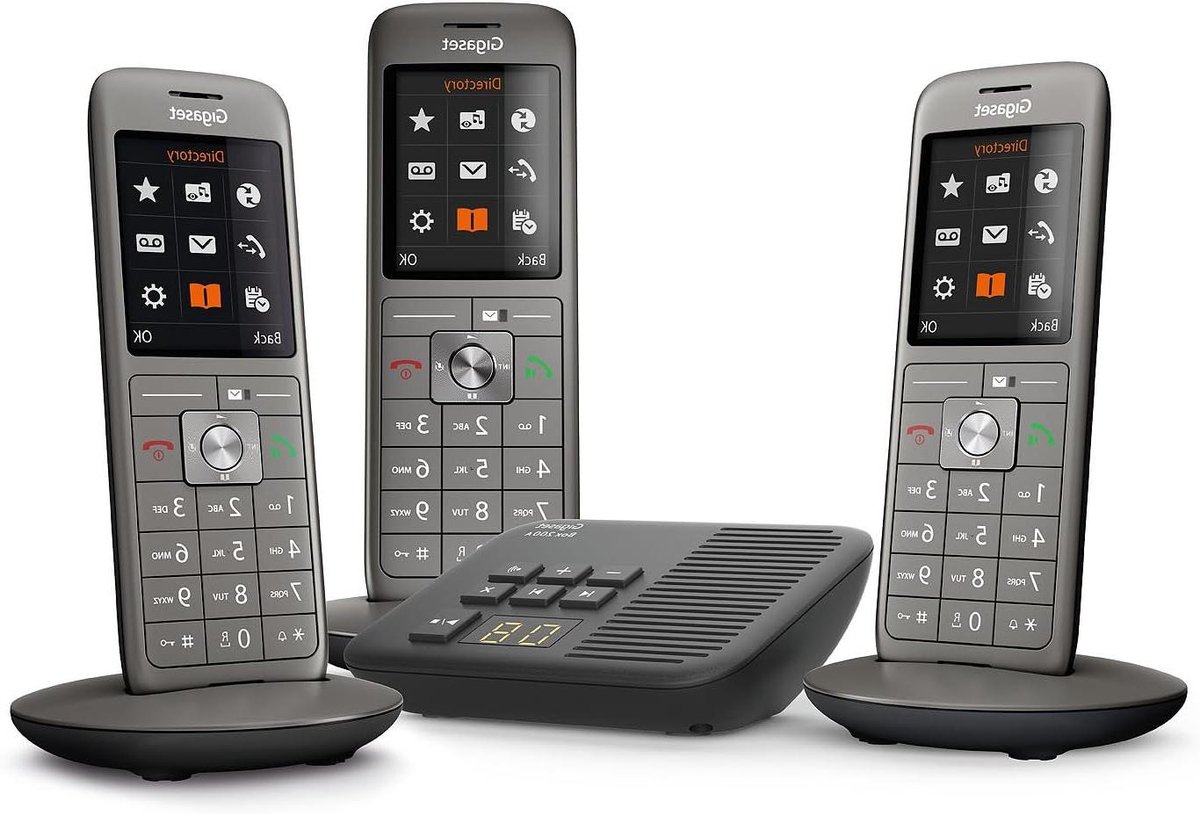Draadloze Vaste Telefoon - DECT Telefoon Antwoordapparaat - Thuiscommunicatie - Groot Kleurendisplay - 3 Handsets - Antraciet Grijs