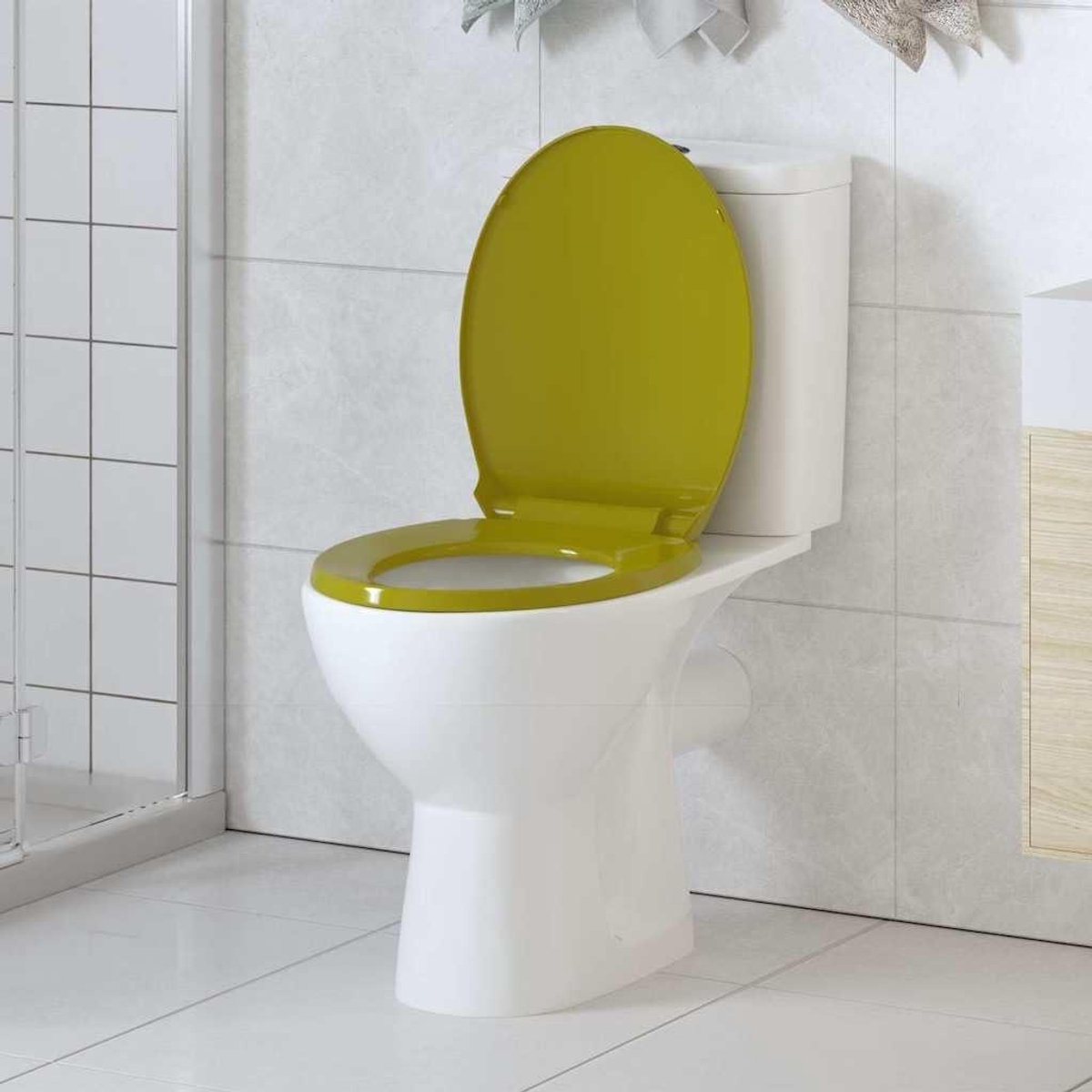 Toiletbril Ovaal - WC-bril Deksel - Badkamer Comfort - Softclose Mechanisme - 42.5 x 35 cm - Groen