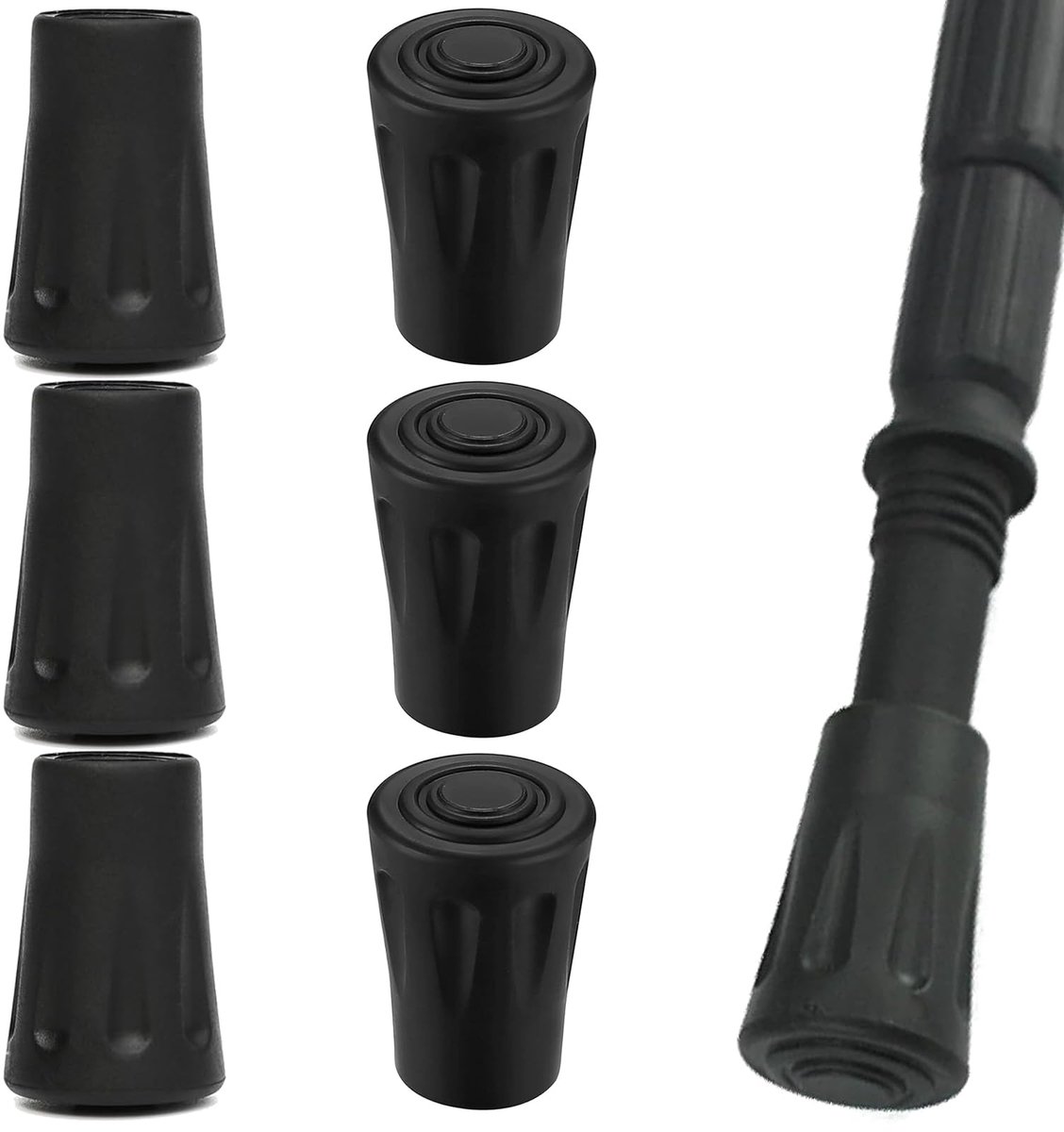 Set van 6 Gummipuffers voor Nordic Walking Stokken, 11 mm met Metalen Plaat