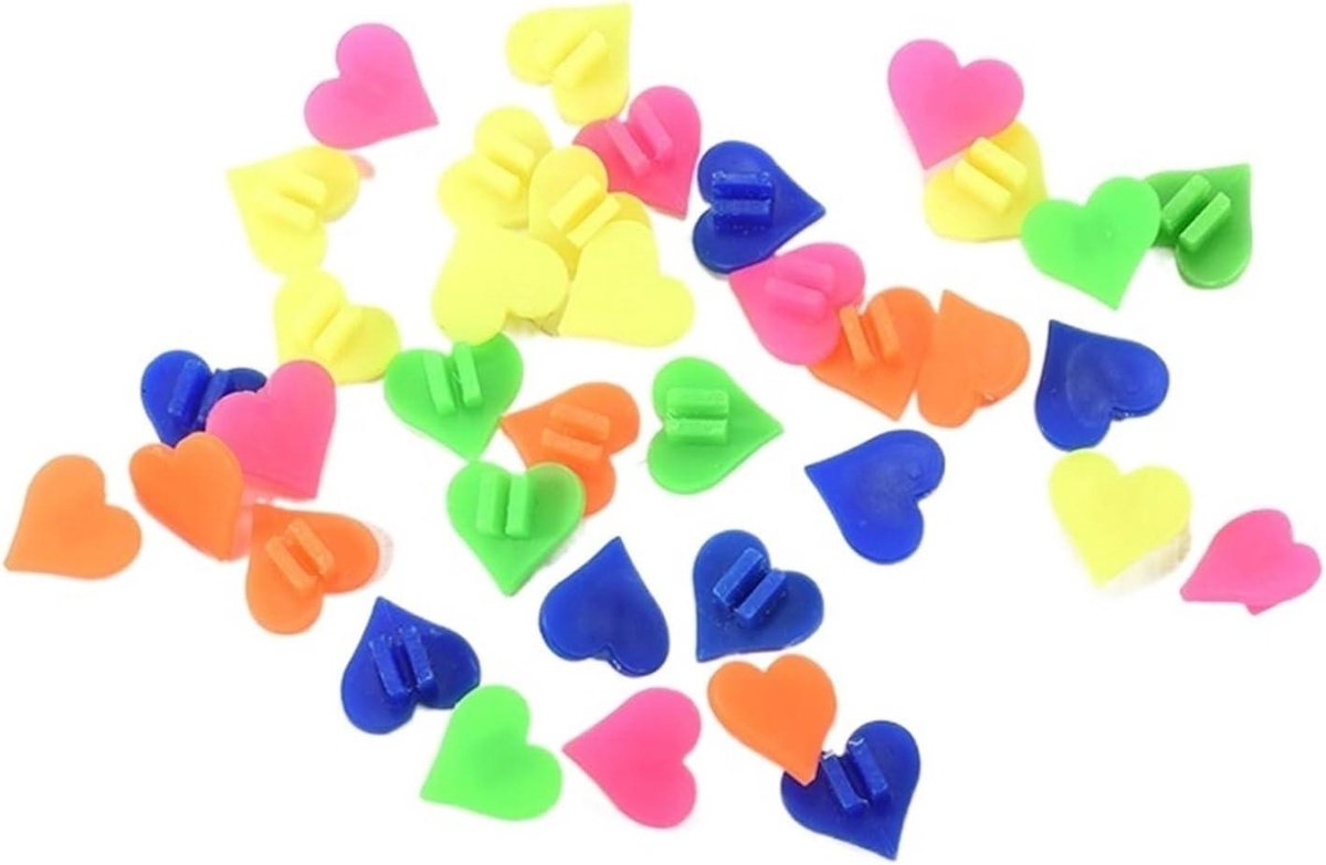 Fietsspaak Kralen - Decoratie Clips - Kinderfiets Versieren - Hart Vorm - 36 Stuks - Multicolor
