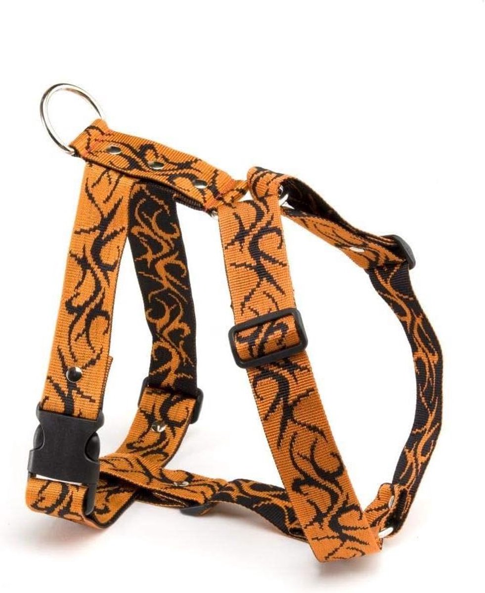 Hondenharnas - Honden tuigje - Veilig uitlaten - Opvallend design - 65-100cm - Oranje