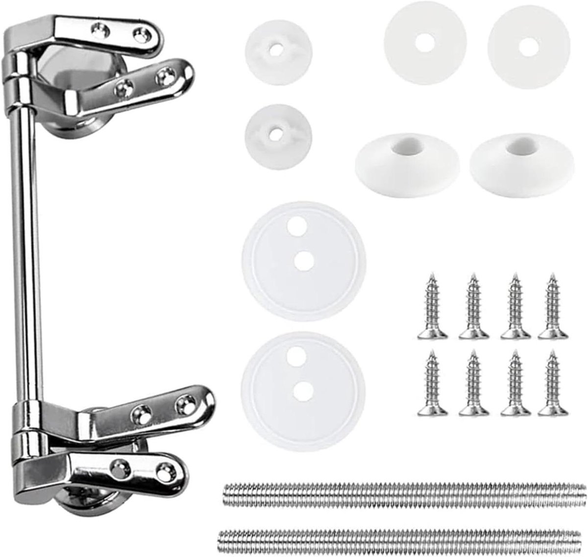 WC-bril Scharnieren - Toiletbril Montage - Badkamer Reparatie - Zinklegering Constructie - 10x10 mm - Zilver