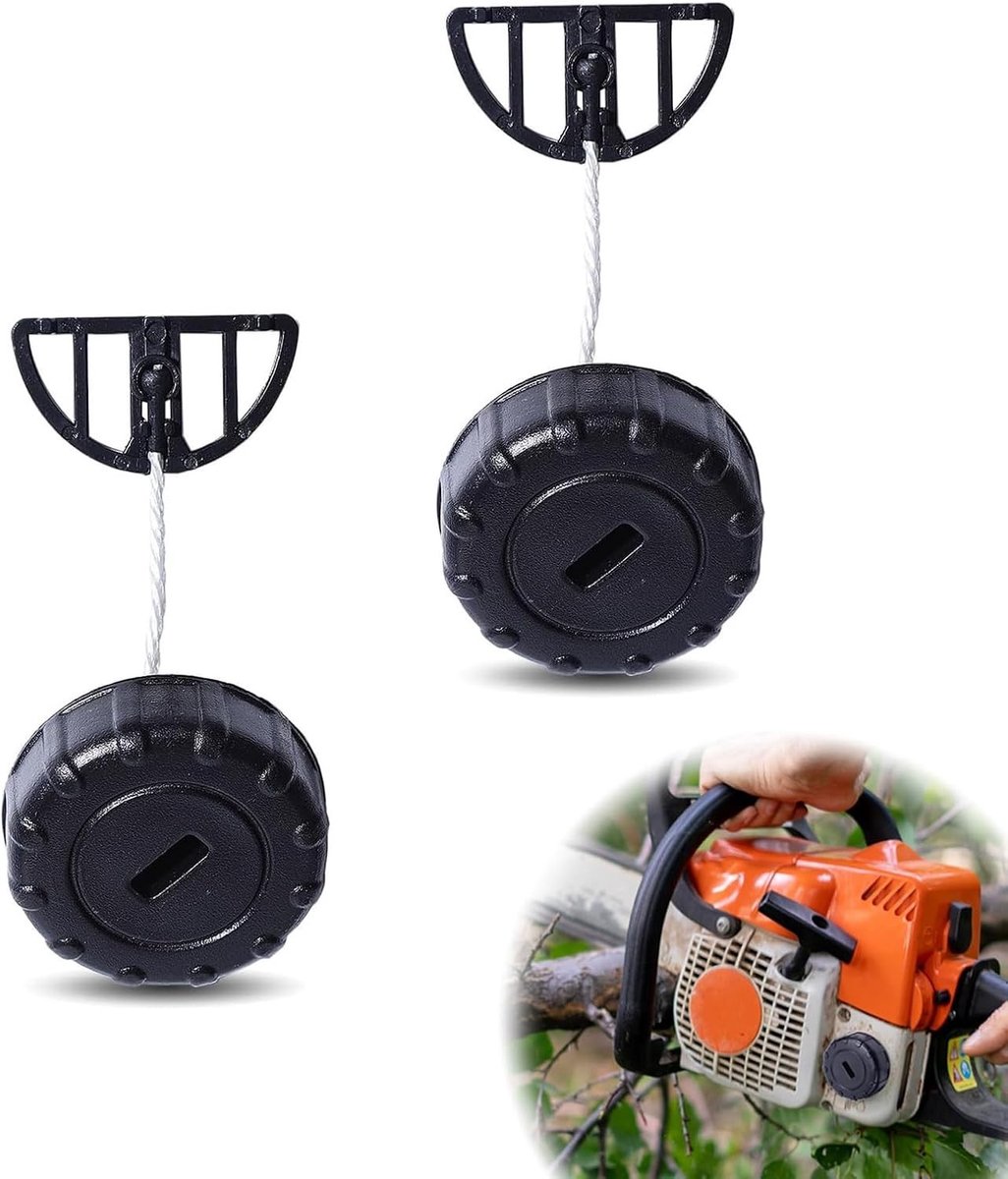 Lekvrije olietankdoppen voor kettingzagen, set van 2 robuuste vervangingen voor Stihl MS170 en MS180, onbreekbare brandstofdeksels voor tuinonderhoud en boswerk