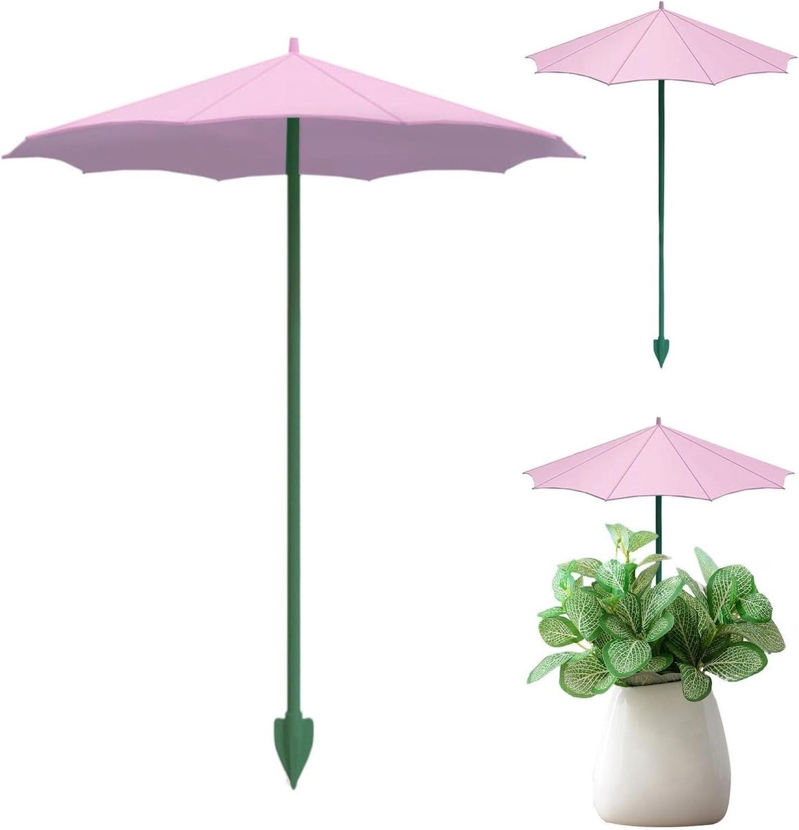 Plantenparasol Set - Mini Scherm - Planten Beschermen - UV Bescherming - 3 stuks 26.5 cm - Roze