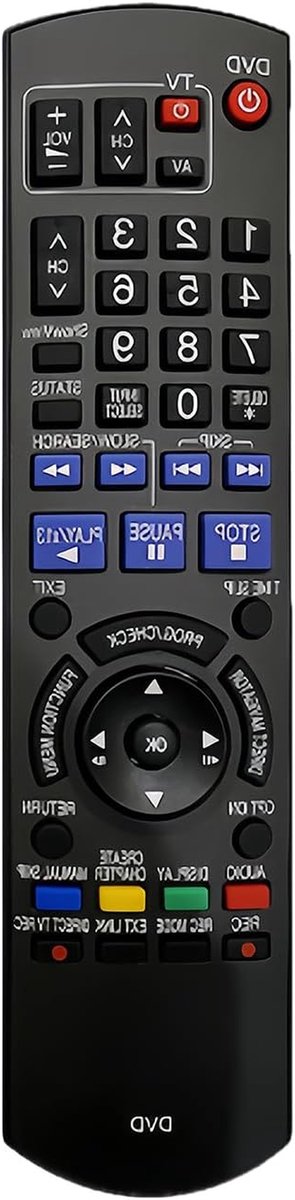 Afstandsbediening - Afstandsbediening DVD Recorder - DVD Recorder Bediening - Geen Programmering Nodig - 1 Apparaat - Zwart