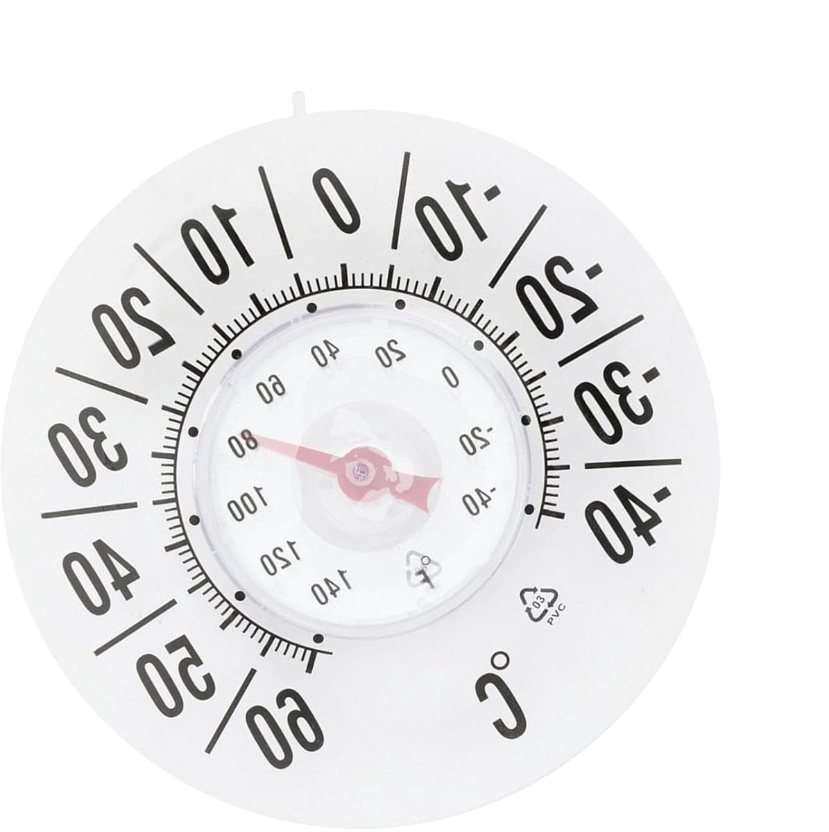 Temperatuurmeter Waterdicht - Draadloze Thermometer Zuigplug - Klimaat Bewaken - Analoge Wijzerplaat - 180 mm Diameter - Wit