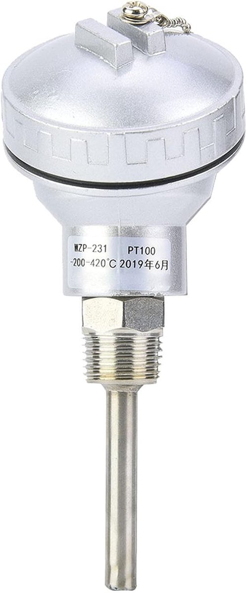 Temperatuursensor PT100 met RVS behuizing en 1/2" NPT draad voor temperatuurregelaars en thermokoppelaansluiting - 50mm bescherming