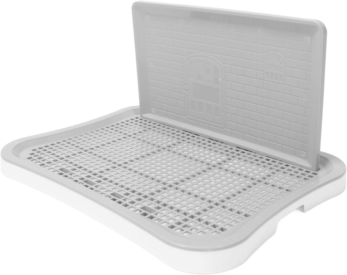Huisdier Trainingspotje - Puppy Toilet - Zindelijkheidstraining Huisdier - Met Afneembare Pee Wall - 51x38x6cm - Wit