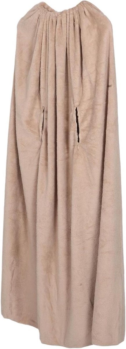 Fleece Sauna Deken - Warmte Deken Badjas - Ontspanning Thuis - Extra Dik Fleece - 122.5 x 120.5 cm - Khaki