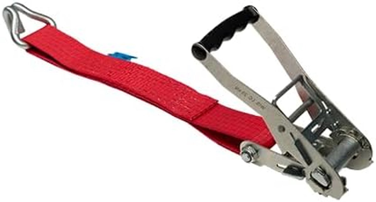 Vasteinde voor spanriem - Spanband einde - Goederen vastzetten - 5 ton capaciteit - 0.4 meter - rood