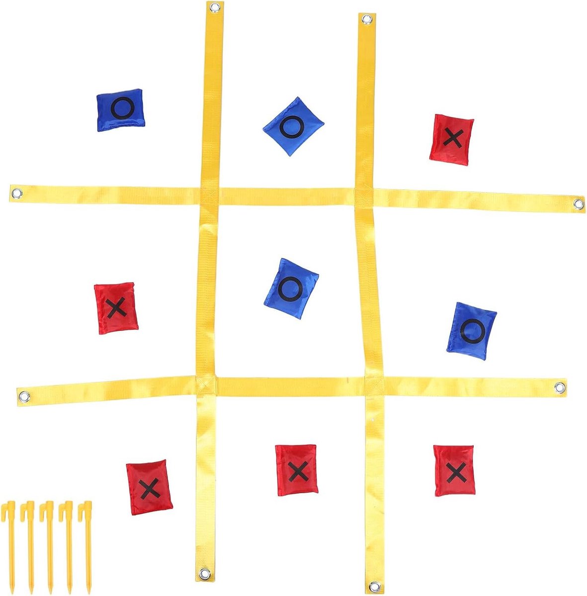 Boter-kaas-en-eieren spel - Tuinspel Vloerspel - Buitenactiviteit Gezin - Supergroot formaat - 120x120 cm - Multicolor