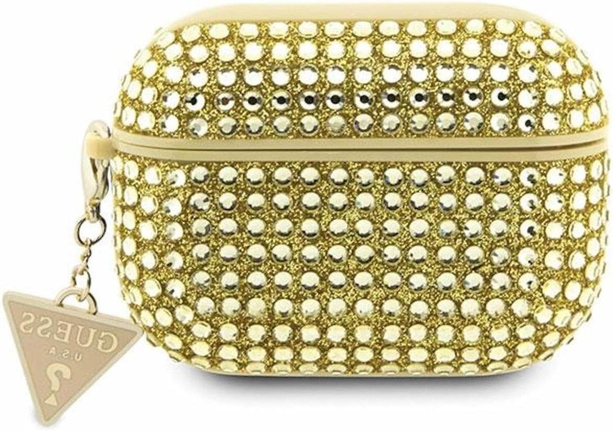 AirPods Pro Hoesje - AirPods Case Goud - Bescherming en Stijl - Gouden Strass Driehoek - 50 Gram - Goud