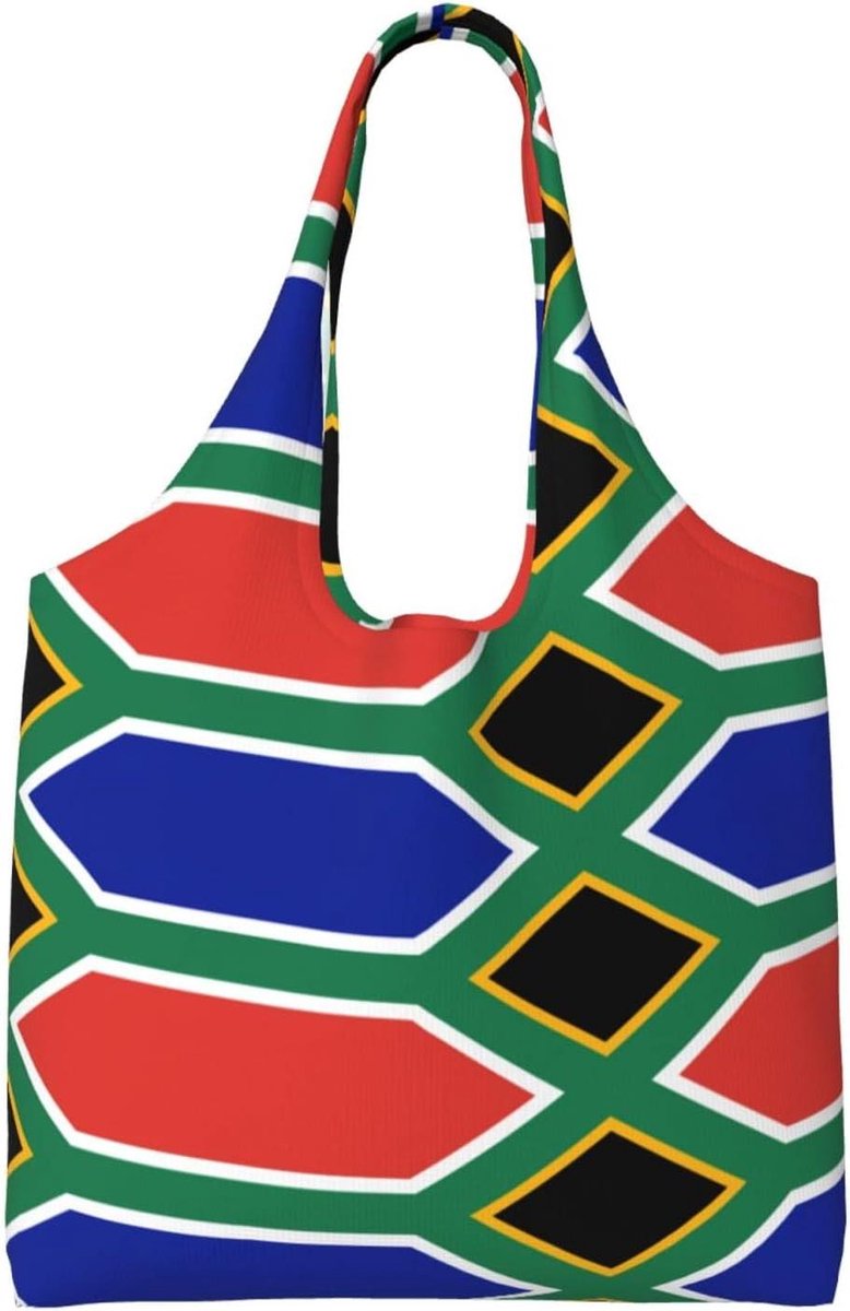 Zuid-Afrika Vlag Tas - Schoudertas Canvas - Dagelijks Gebruik - Grote Capaciteit - 1.5 kg - Multicolor