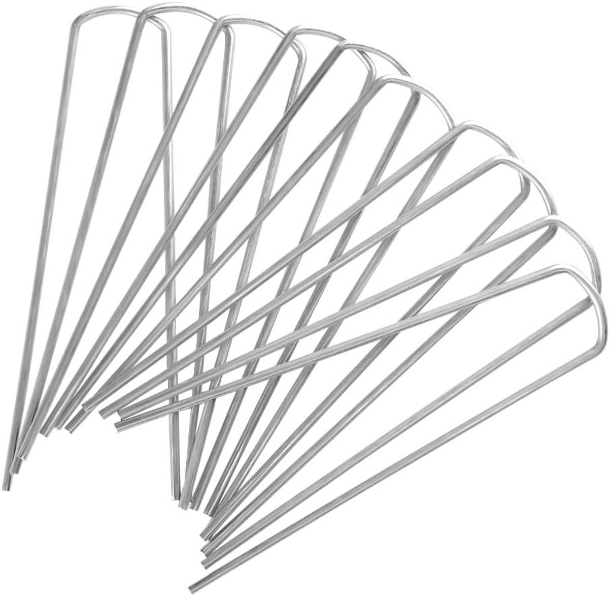 Tuinharingen - Grondpennen Tentharingen - Tuin Vastzetten - Gegalvaniseerd Staal - 145 cm - Zilver
