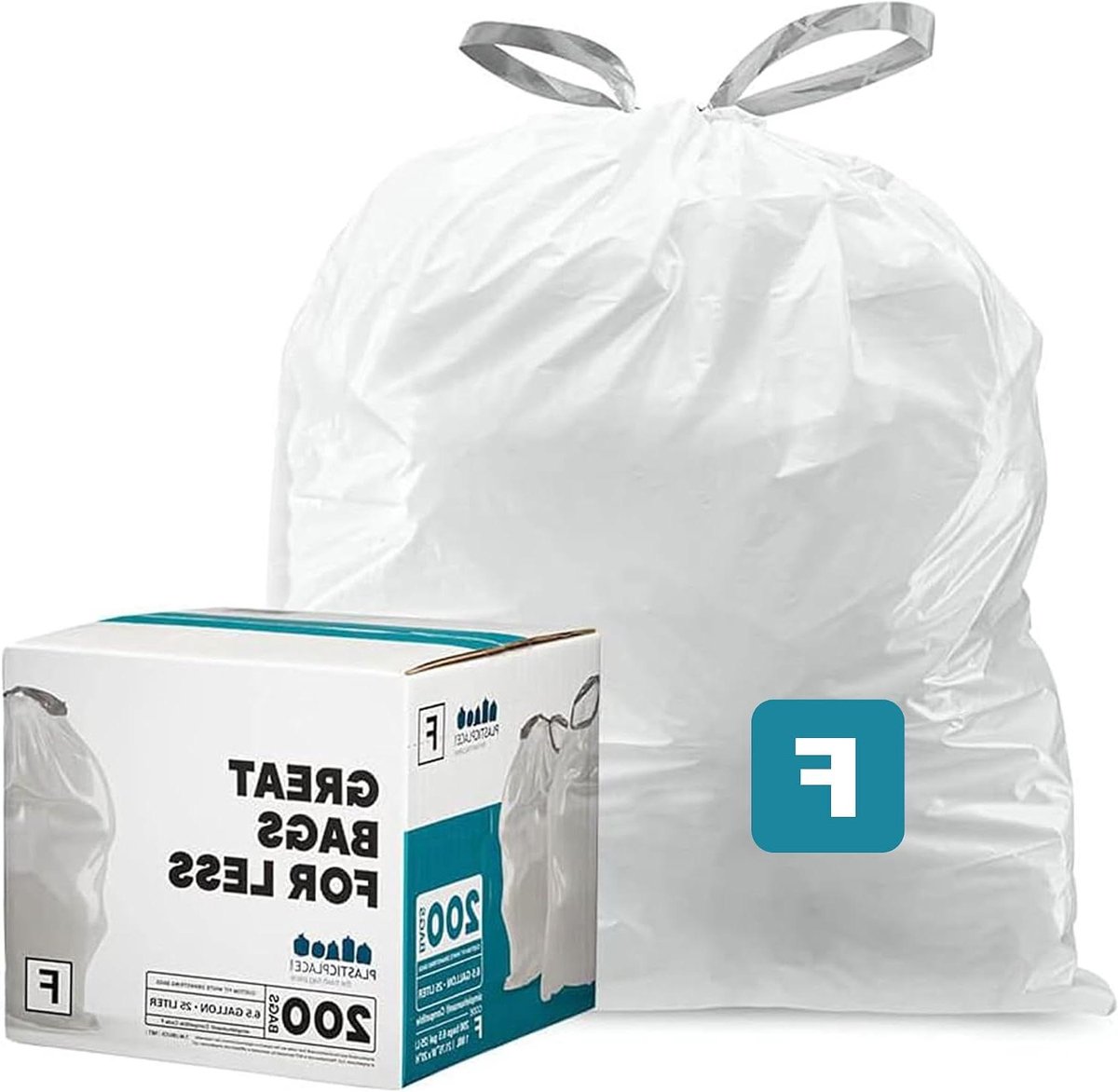 Vuilniszakken Trekkoord - Afvalzakken Huisvuil - Huishoudelijk Afval Sorteren - Scheurbestendige Dikte - 6.5 Gallon - Wit