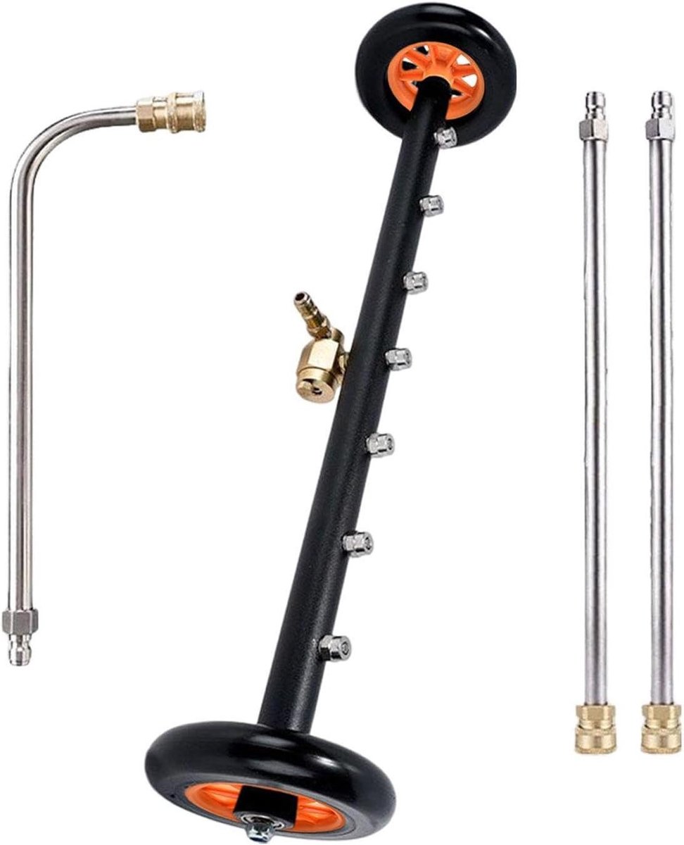 Bodemreiniger Hogedruk - Onderstelreiniger Waterborstel - Voertuigen Reinigen - Dubbele Reinigingsmodus - 4000 PSI - Zilver