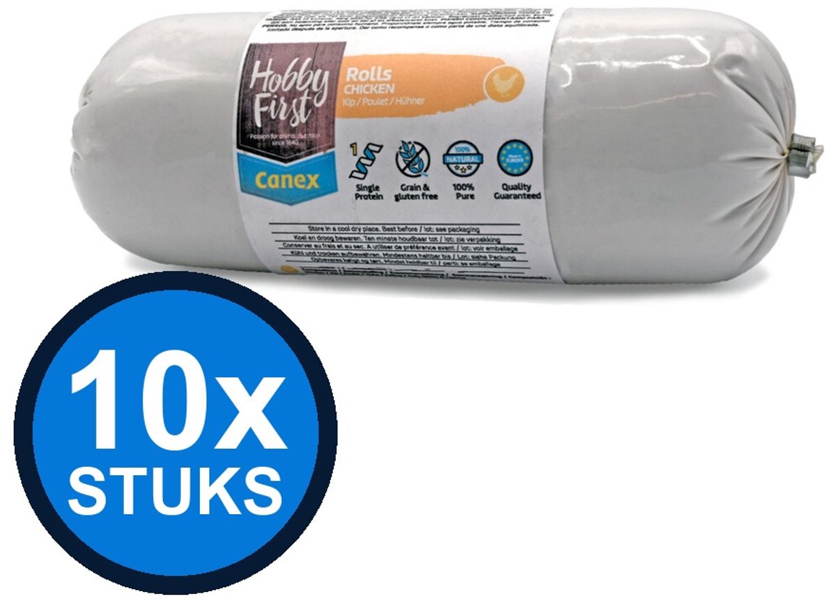 10x Hobby First Canex high protein roll chicken 400gr