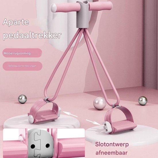 Enkel Trainer - Rekbanden Pedaaltrekker - Fitness Training - Vier Verstevigde Koorden - 26 x 24 x 7 cm - Roze van enkel — afbeelding 5