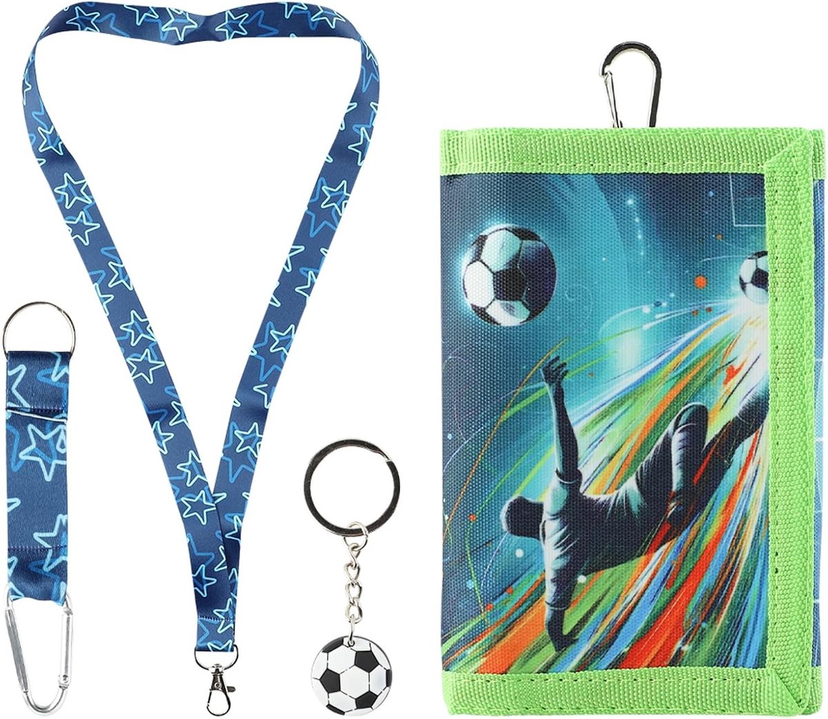 SnelShoppen - Kinderen Portemonnee met Sleutelhanger en Lanyard voor Meisjes, Compact en Lichtgewicht, 12.2 x 9 x 1 cm, Mode voor Feest en Dagelijks G
