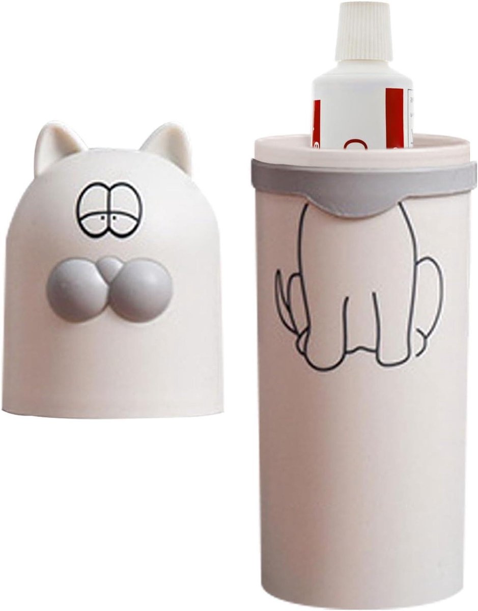 Tandenborstel Container - Reis Opbergdoos - Toiletartikelen Meenemen - Food-grade PP Materiaal - 20x5.5 cm - Wit Groen Roze