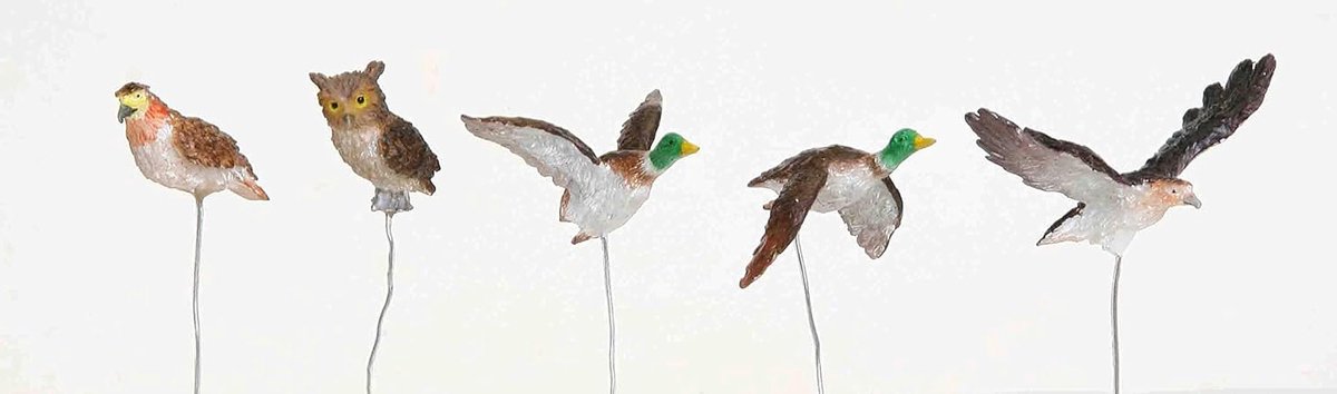 Vogel Figuurtjes - Vogelsetjes - Diorama Decoratie - Set van 5 - 13.5 Grams - Gesorteerd