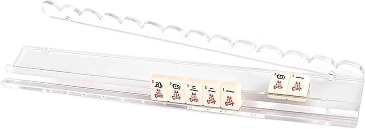 Mahjong Houders - Tegel Rekken - Spelavond Organiseren - Met Schuiver en Magneten - 508 cm - Transparant