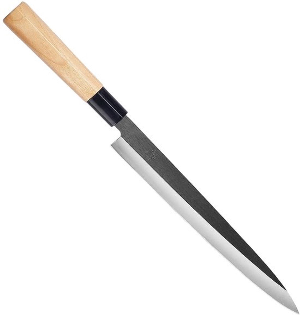 MITSUMOTO SAKARI 26 cm Sashimi Keukenmes, Yanagiba Mes van Tungsten Alloy, Hand Gesmeed Professioneel Japans Sushi Mes (Fraxinus Mandshurica Handvat en Geschenkverpakking)
