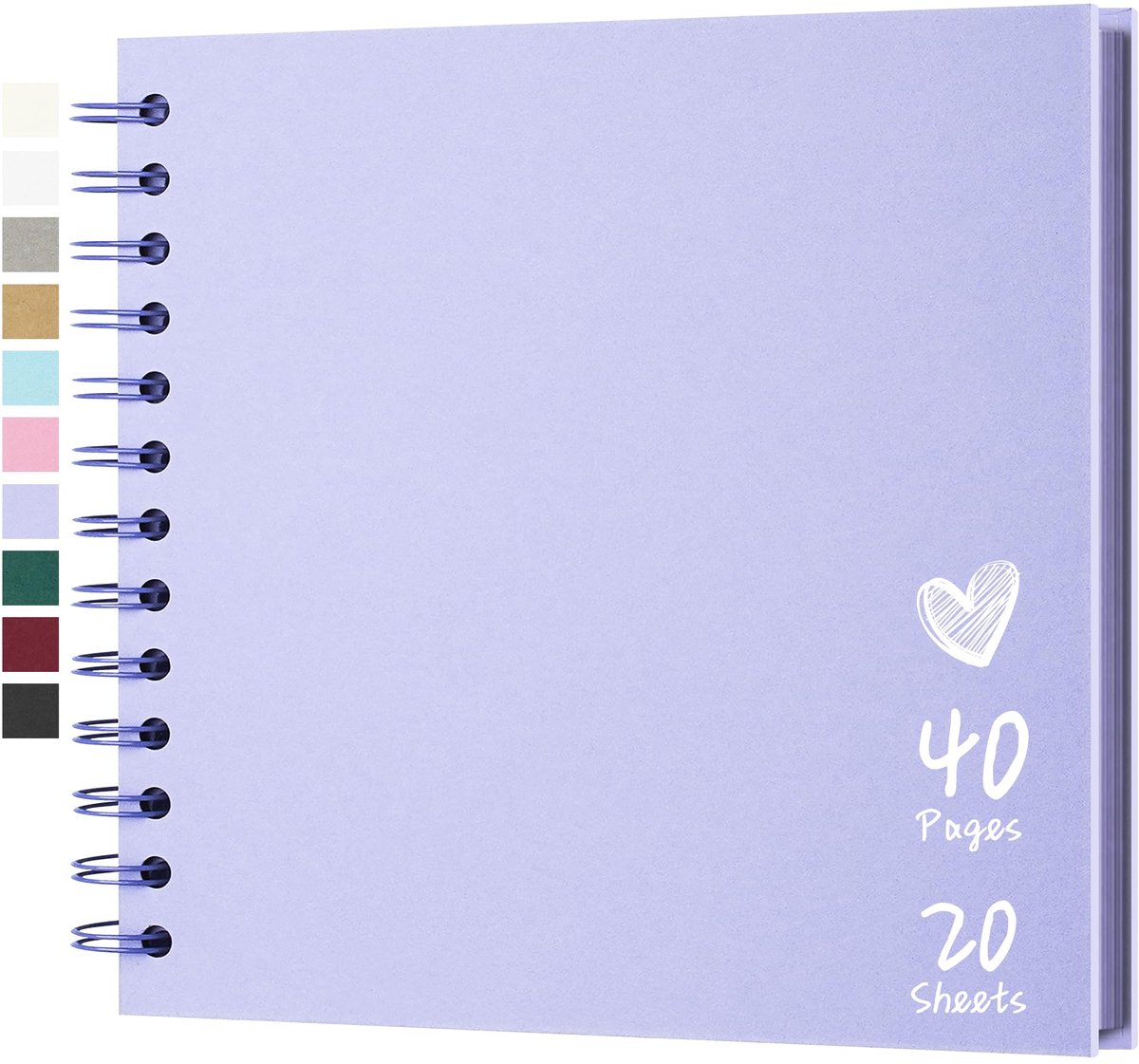 Fotoalbum Scrapbook 18x18 cm met 40 pagina's in lichtpaars