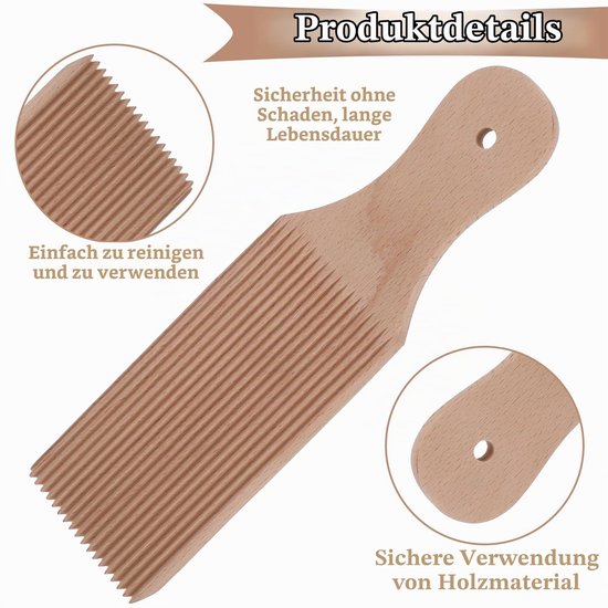 Gnocchi bord - Natuurlijk beukenhout - Perfecte textuur voor zelfgemaakte pasta - Eenvoudig in gebruik - ShopVlot — afbeelding 3