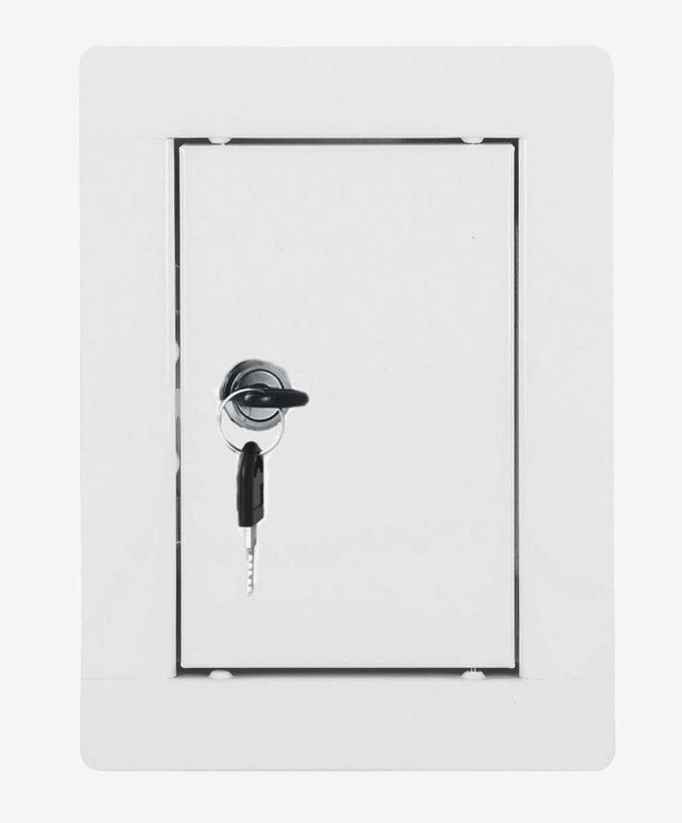 Metalen Luik 15x20cm Wit met Slot - Toegangsluik voor Installaties
