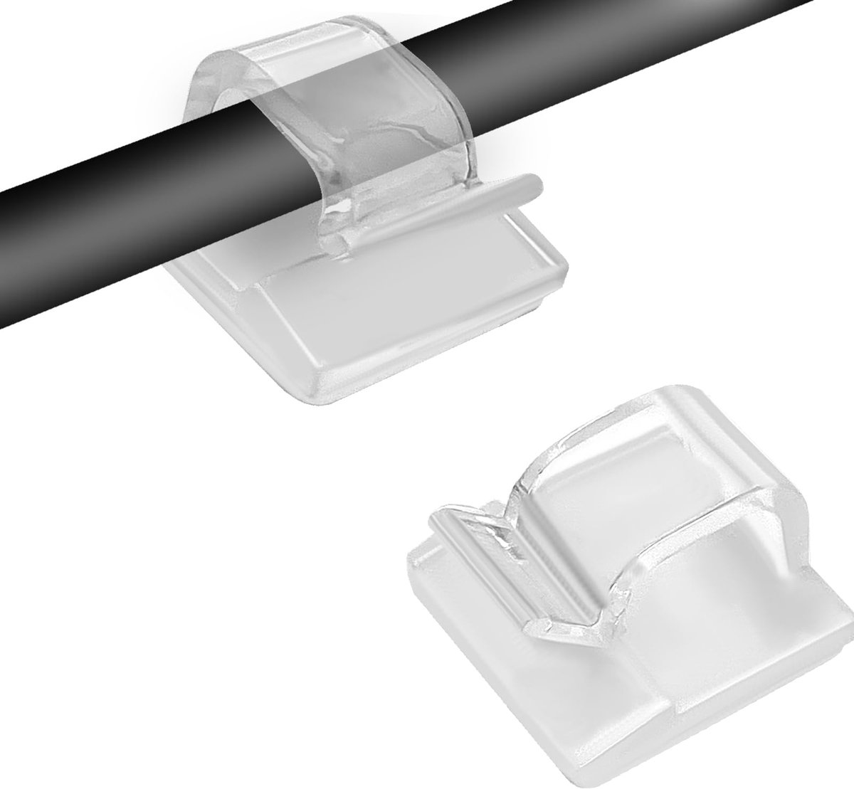 Kabelclips - 60 Transparante Zelfklevende Clips voor Kabelmanagement