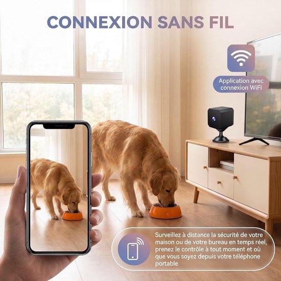 Draadloze WiFi 1080P Mini Binnen Bewakingscamera - Nacht & Beweging - Externe Toegang - Continue Opname - voor Thuis/Baby/Dier — afbeelding 2